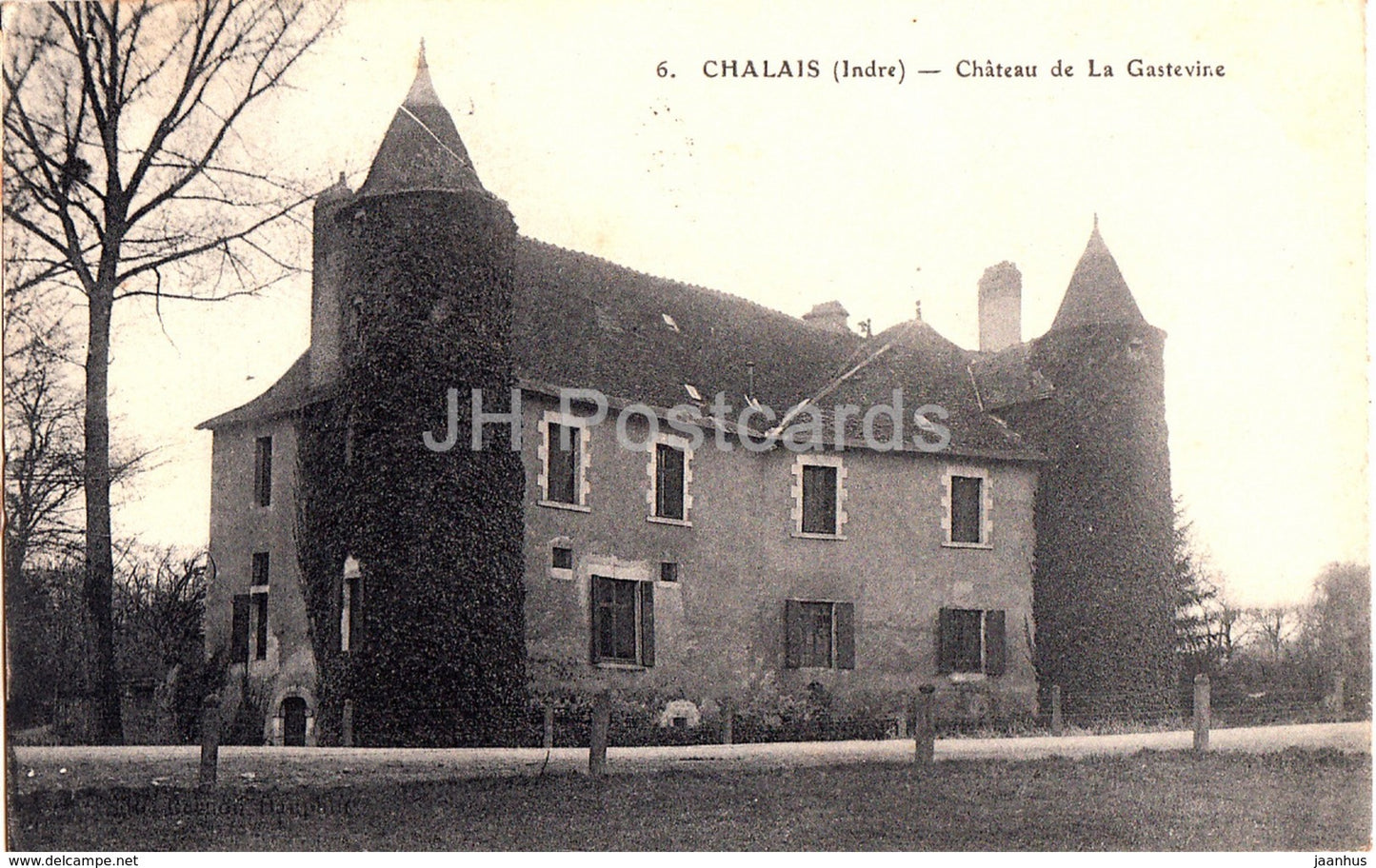 Chalais - Chateau de La Gastevine - castle - 6 - old postcard - 1920 - France - used - JH Postcards