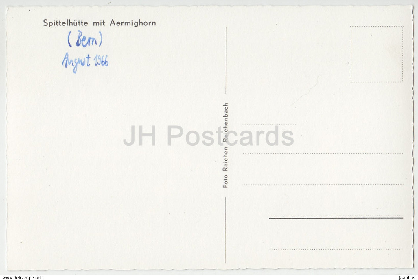 Spittelhütte mit Aermighorn - Schweiz - 1966 - gebraucht
