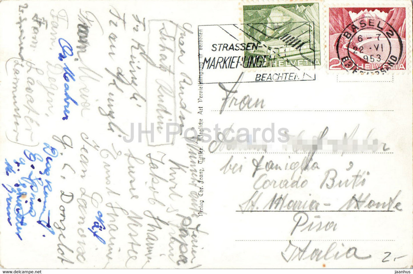 Titisee Schwarzwald 860 m - Seeterrasse - See Hotel - carte postale ancienne - 1953 - Allemagne - utilisé