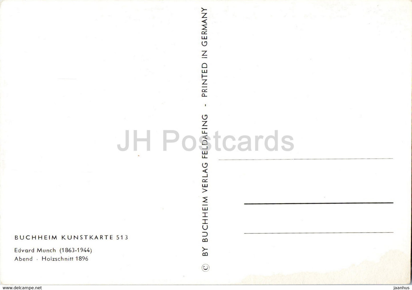 painting by Edvard Munch - Abend - Evening - Norwegian art - Germany - unused