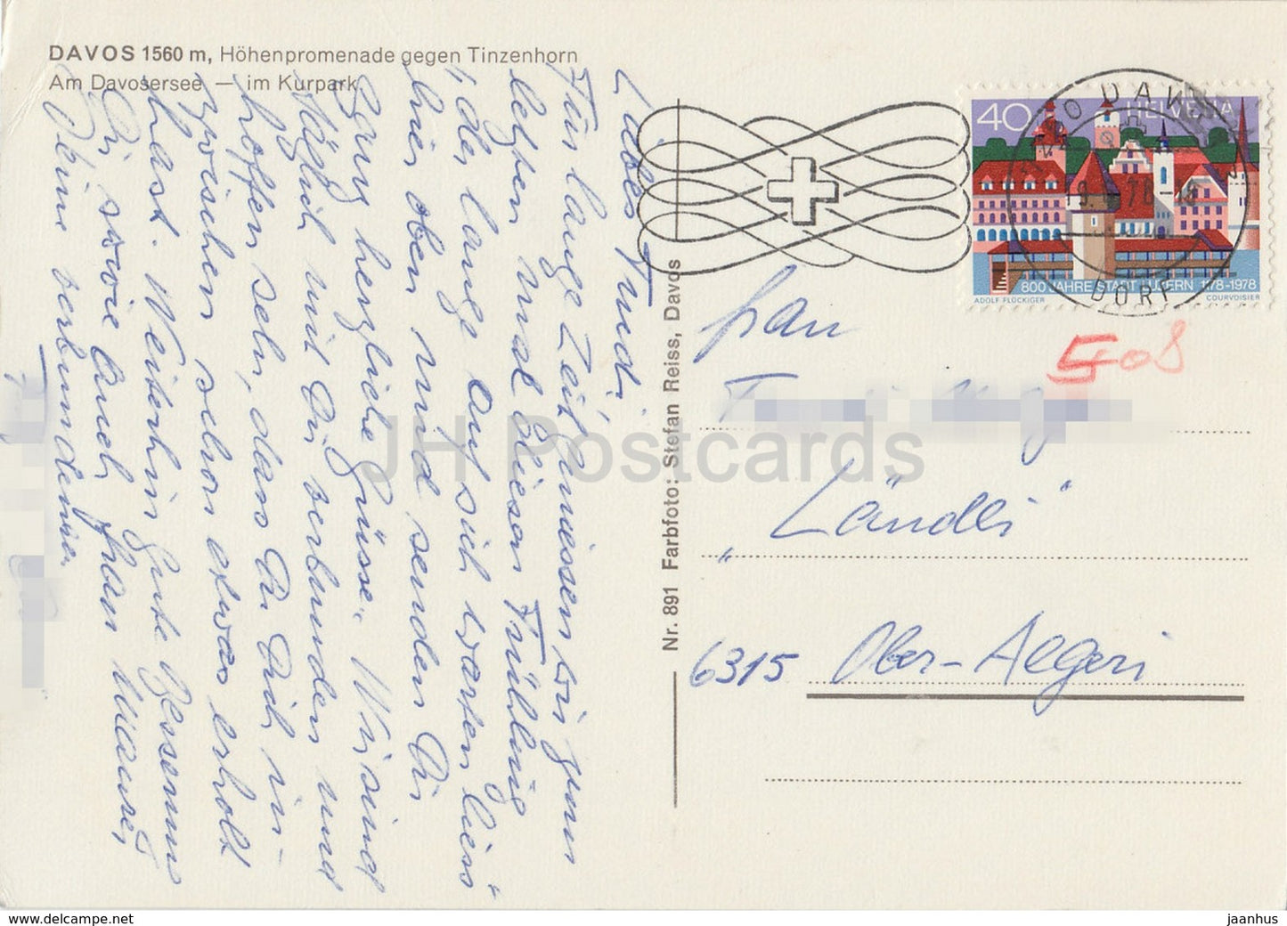 Davos 1560 m - Hohenpromenade gegen Tinzenhorn - Am Davosersee - Kurpark - squirrel - 891 - Switzerland - used