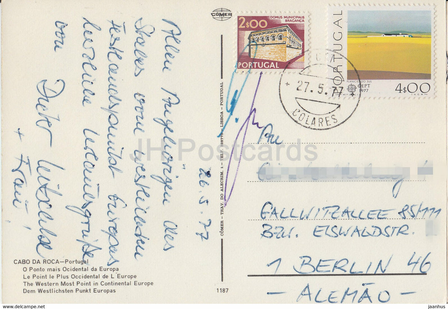 Cabo da Roca – O Ponto mais Ocidental da Europa – Der westlichste Punkt Kontinentaleuropas – 1977 – Portugal – gebraucht