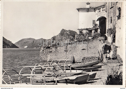 Gandria - Ristorante Grivelli - restaurant - boat - 502 - Switzerland - old postcard - unused - JH Postcards