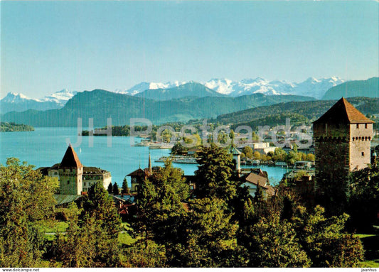Luzern - Lucerne - Museggturme mit Alpen - 721 - Switzerland - unused - JH Postcards