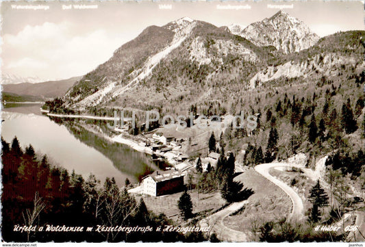 Urfeld a Walchensee m Kesselbergstrasse u Herzogstand - old postcard - Germany - unused - JH Postcards