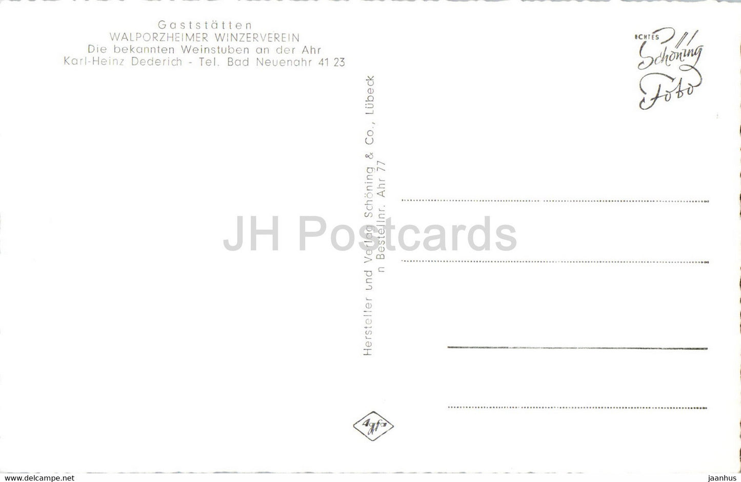 Gruss vom Winzerverein zu Walporzheim - Bunte Kuh - Altenahr - Ahrtal - Bad Neuenahr - old postcard - Germany - unused