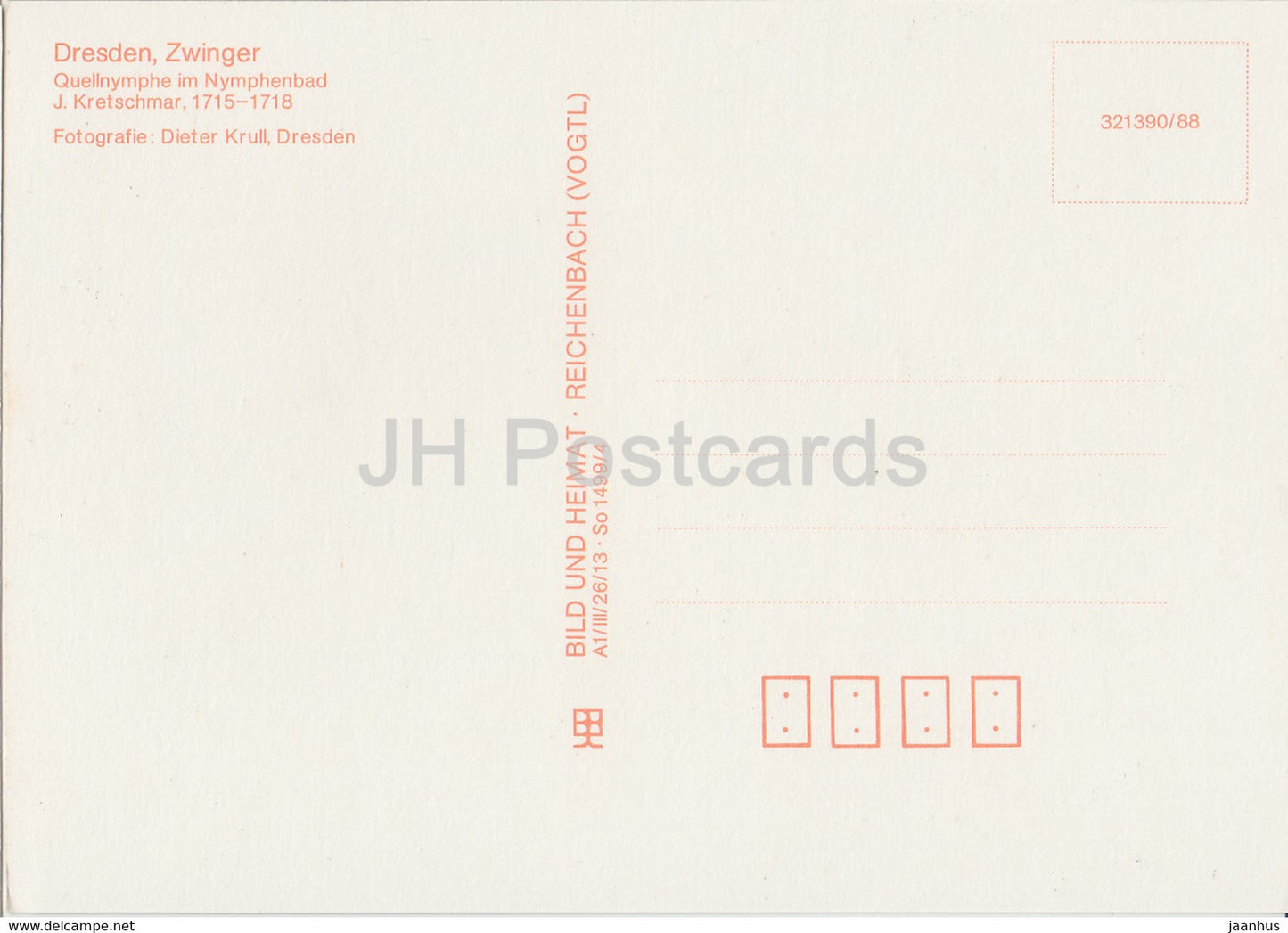 Dresden Zwinger - Quellnymphe im Nymphenbad - Barokplastik in Dresden - sculpture - art - DDR Germany - unused