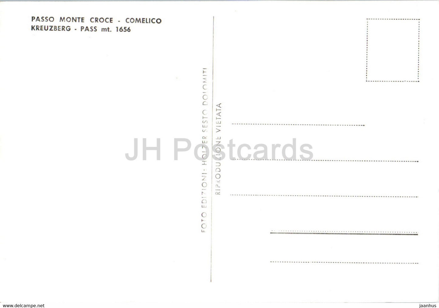 Passo Monte Croce - Comelico - Kreuzberg Pass 1656 m - old postcard - Italy - unused