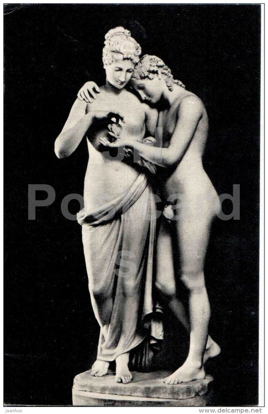 sculpture by Antonio Canova - Amor and Psyche , 1800 - italian art - unused - JH Postcards