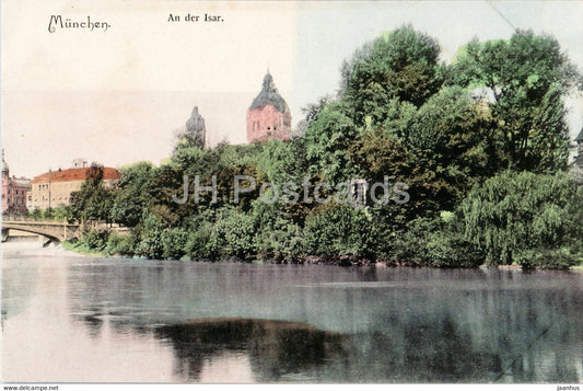 Munchen - Munich - An der Isar - 120 - old postcard - Germany - unused - JH Postcards