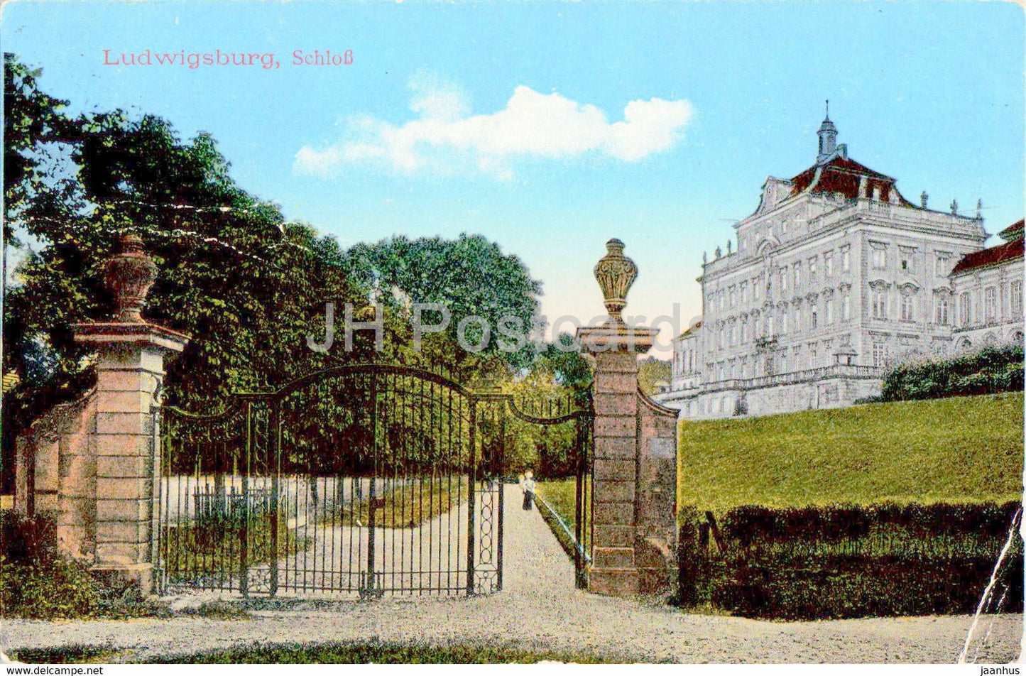 Ludwigsburg - Schloss - castle - old postcard - Germany - used - JH Postcards