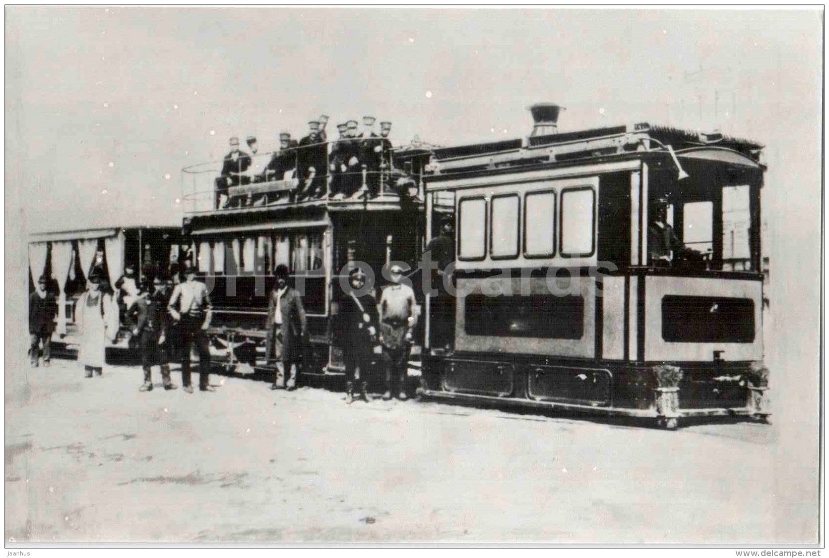 stea engine tram - car - Neva - St. Petersburg - 1886.1922 - old russian tram - 1984 - Russia USSR - unused - JH Postcards