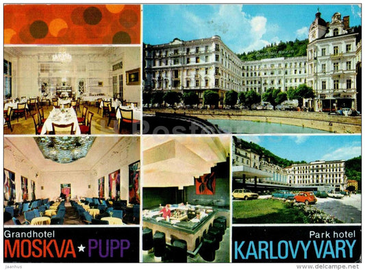 hotel Moscow - Parkhotel - Karlsbad - Karlovy Vary - Czech - Czechoslovakia - used 1974 - JH Postcards
