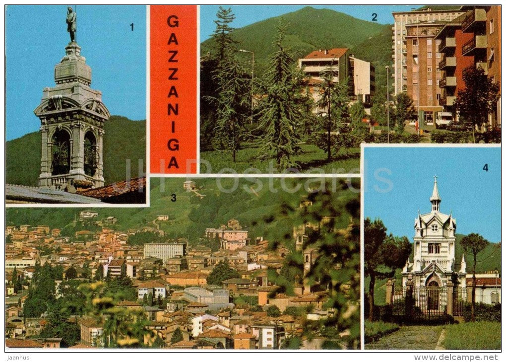 Monumento , Giradini , panorama , S. Ippolito - Gazzaniga - Bergamo - Lombardia - 9616 - Italia - Italy - unused - JH Postcards