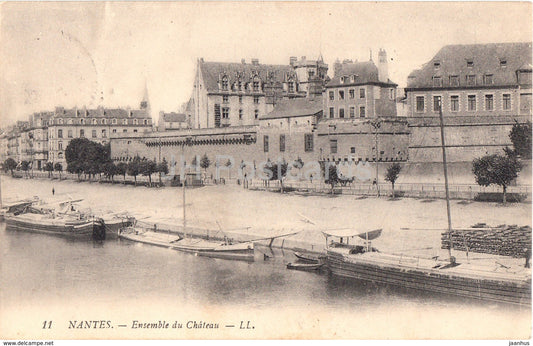 Nantes - Ensemble du Chateau - boat - castle - 11 - old postcard - 1908 - France - used