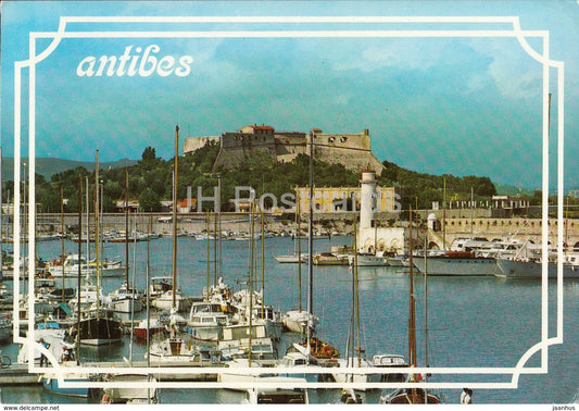Antibes - Cote d'Azur - Le Port et le Fort Carree - The Harbour and the Port Carree - sailing boat  France - 1986 - used - JH Postcards