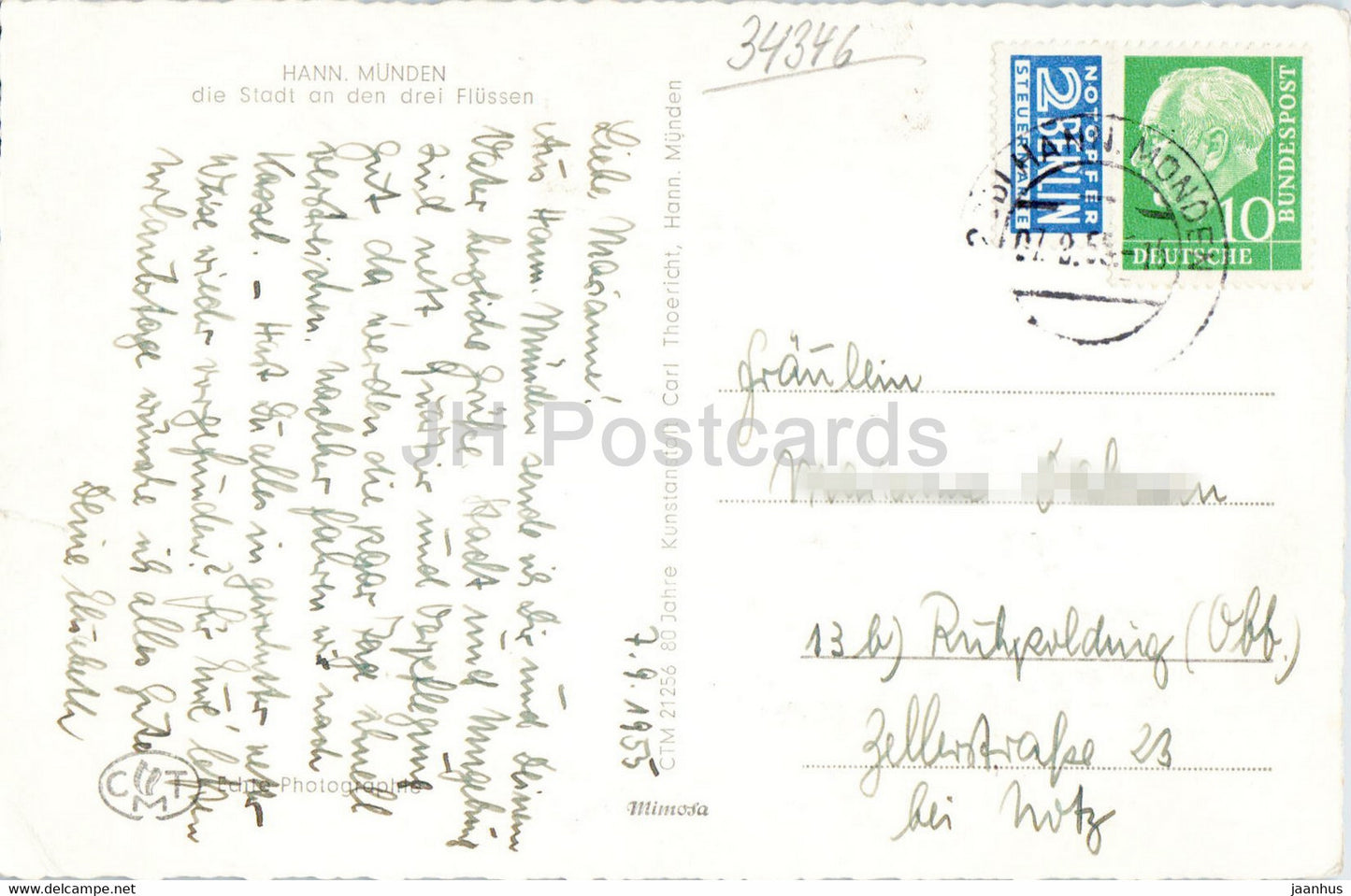 Hann Munden - Die Stadt an den drei Flussen - old postcard - 1955 - Germany - used