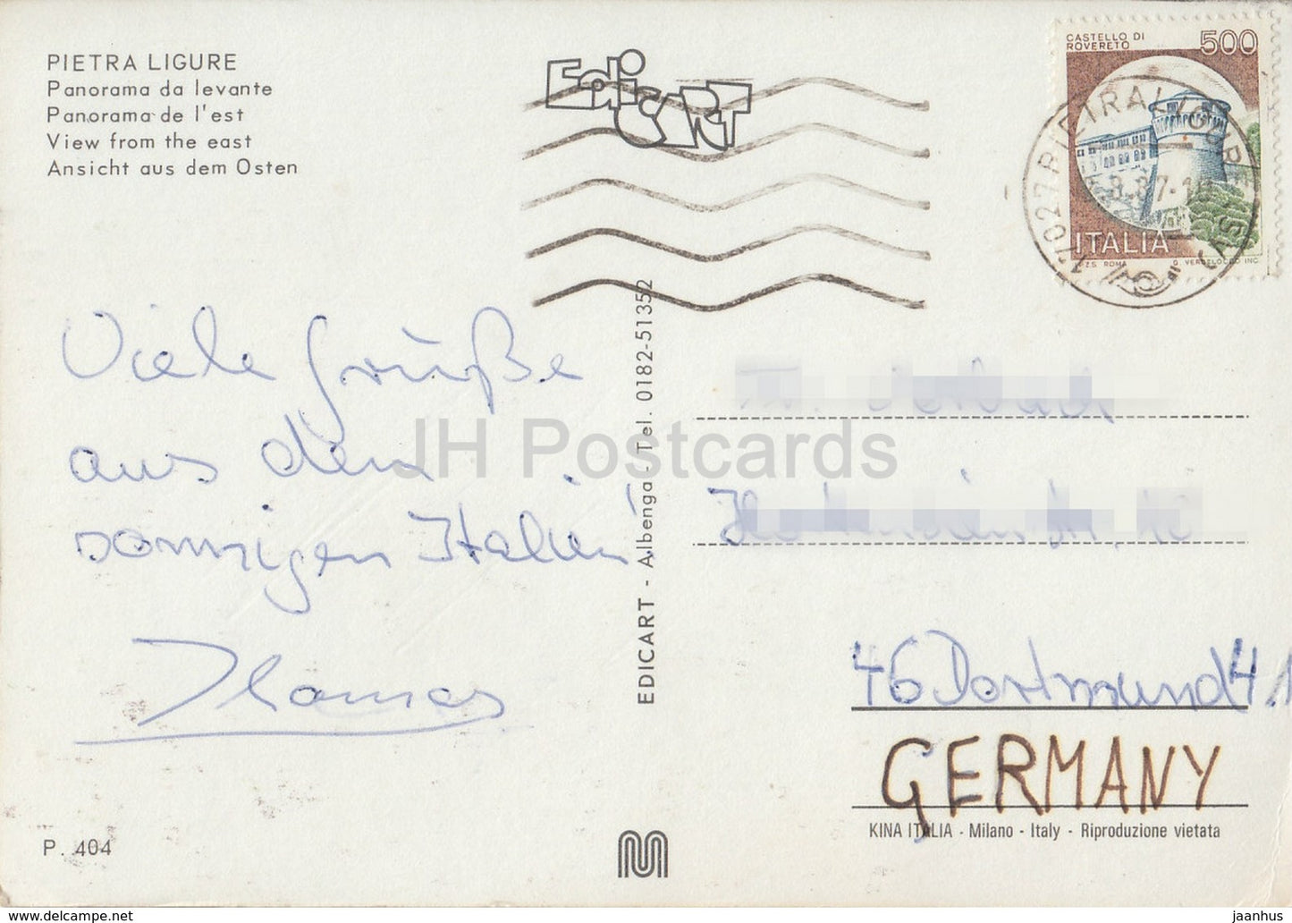 Pietra Ligure - Panorama da Levante - view from the east - 1987 - Italy - used
