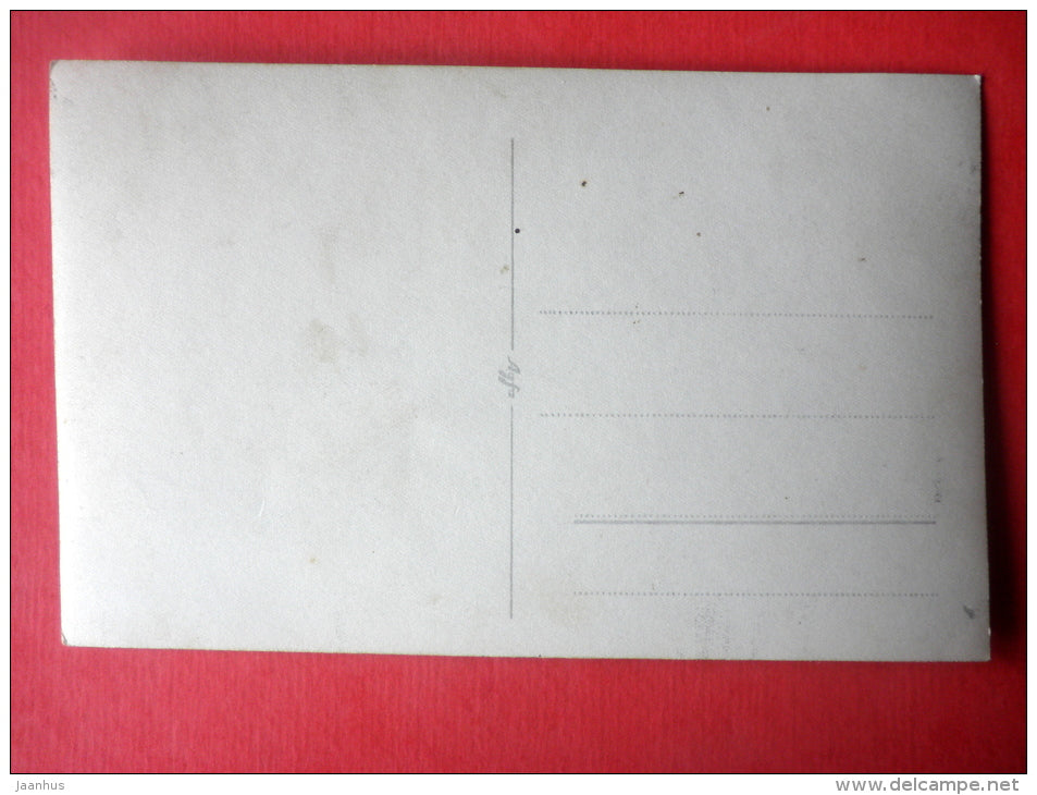 estonian man - hat - bicycle - old photo postcard - Estonia - unused - JH Postcards