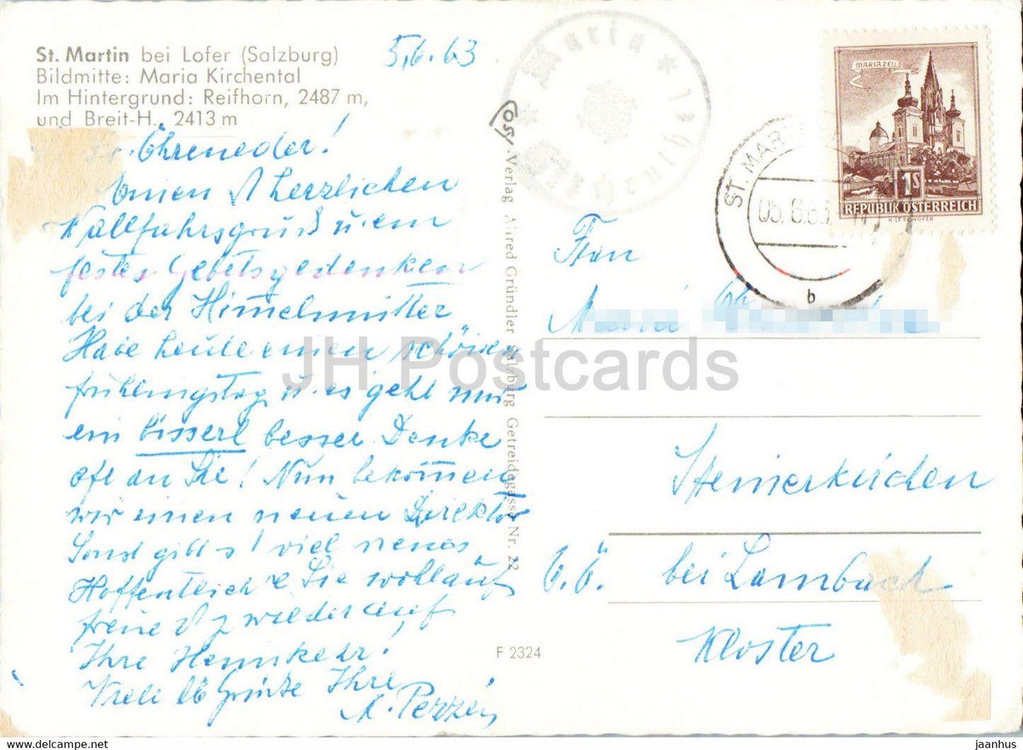 St Martin bei Lofer - Maria Kirchental - Reifhorn - 1963 - Austria - used