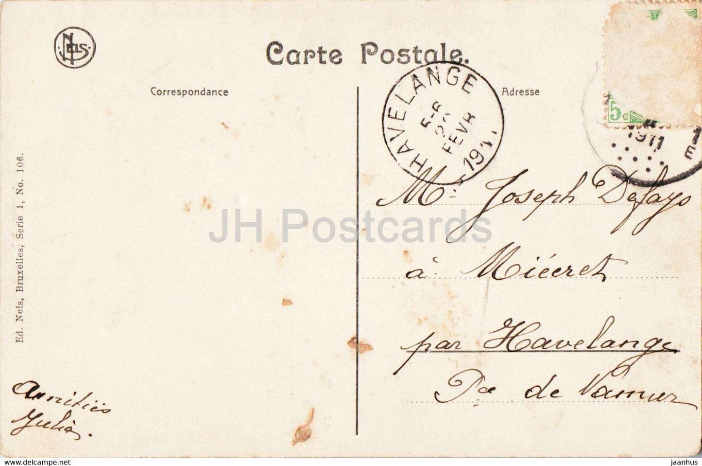 Bruxelles - Bruxelles - Eglise Ste Gudule - église - 106 - carte postale ancienne - 1911 - Belgique - utilisé