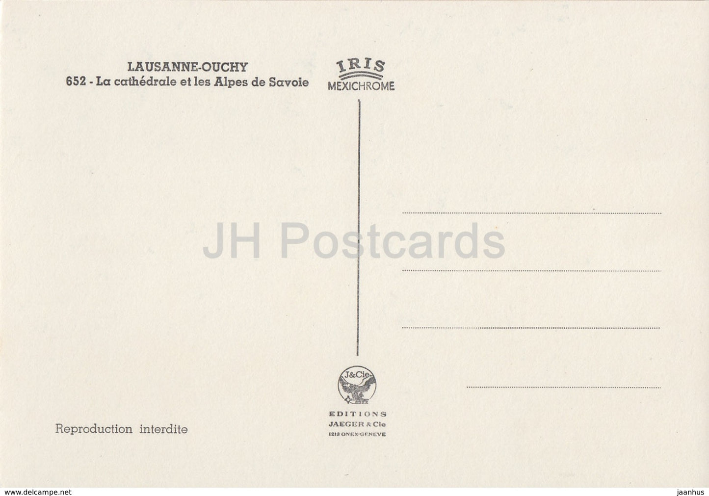 Lausanne Ouchy - La Cathedrale et les Alpes de Savoie - cathedral - 652 - Switzerland - unused