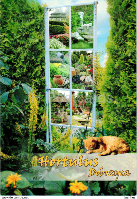 Hortulus Dobrzyca - thematical gardens - cat - animals - Poland - unused - JH Postcards