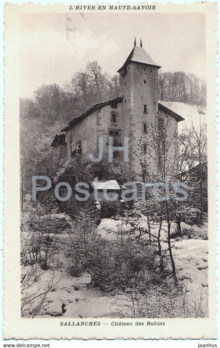 Sallanches - Chateau des Rubins - L'Hiver en Haute Savoie - castle - old postcard - 1935 - France - used - JH Postcards