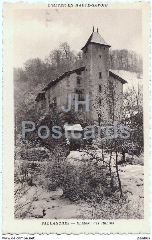 Sallanches - Chateau des Rubins - L'Hiver en Haute Savoie - castle - old postcard - 1935 - France - used - JH Postcards