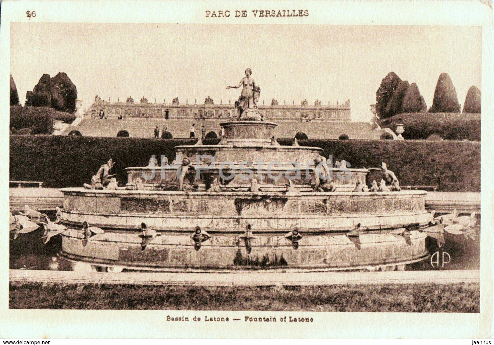 Parc de Versailles - Bassin de Latone - Fountain of Latone - 26 - old postcard - France - unused - JH Postcards