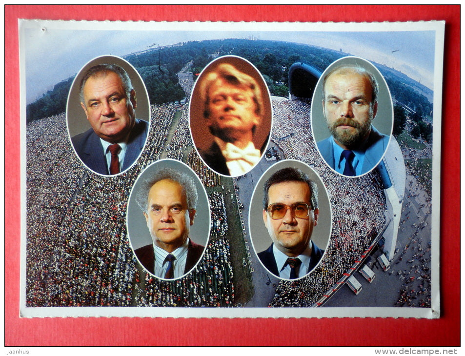 Vello Loogna - Heldur Saade - Taavo Virkhaus - conductor - XXI Estonian Song Festival 1990 - üldlaulupidu - unused - JH Postcards