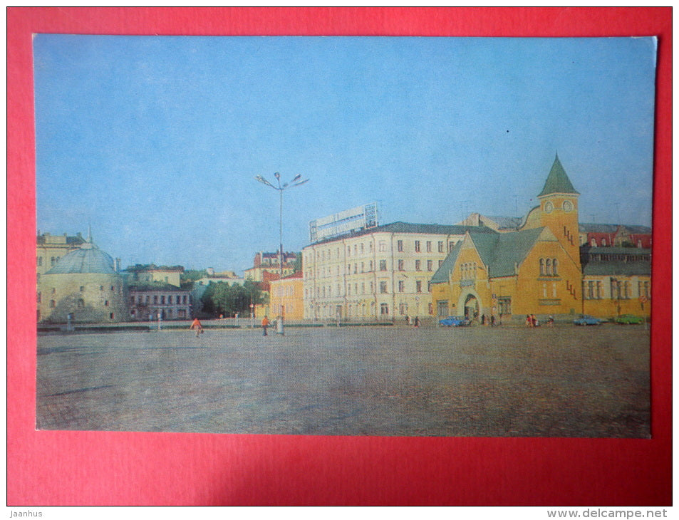 Market Square . Rounded Tower of XVI century - Vyborg - Viipuri - 1984 - Russia USSR - unused - JH Postcards