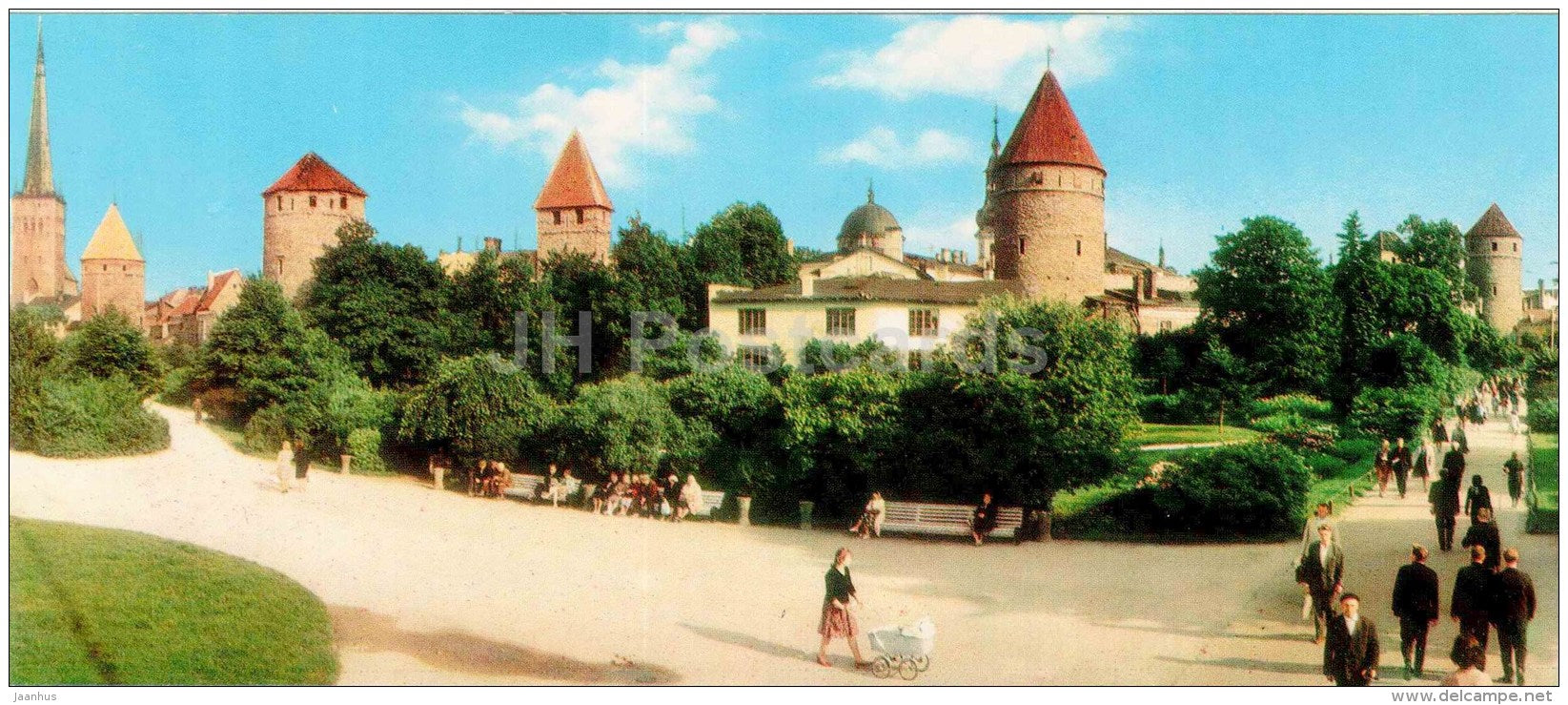 a view of the Old Town - Tallinn - 1968 - Estonia USSR - unused - JH Postcards
