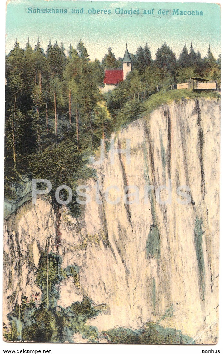 Schutzhaus und oberes Gloriet auf der Macocha - Drucksache - old postcard - Czech Republic - used - JH Postcards