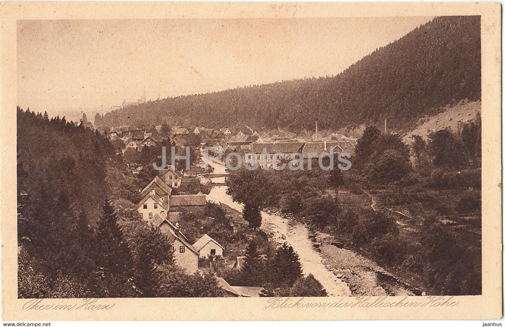 Oker im Harz - Blick von der Halleschen Hohe - old postcard - 1927 - Germany - used - JH Postcards
