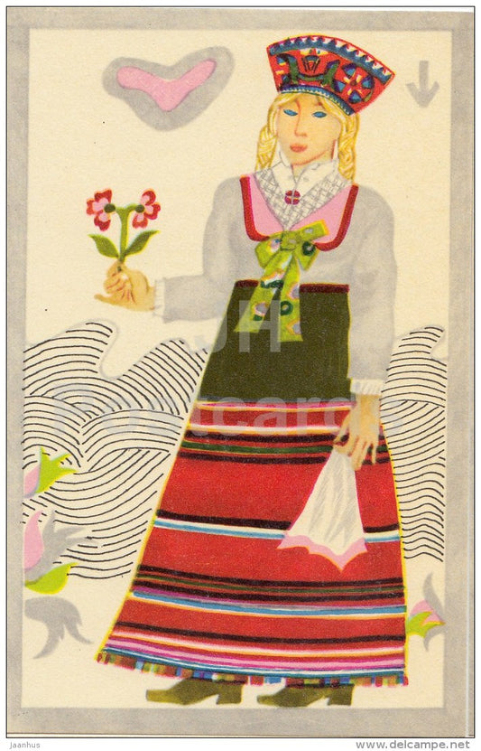 Saaremaa Jämaja - Folk Costumes of Estonian Islands - national costumes - 1973 - Estonia USSR - unused - JH Postcards