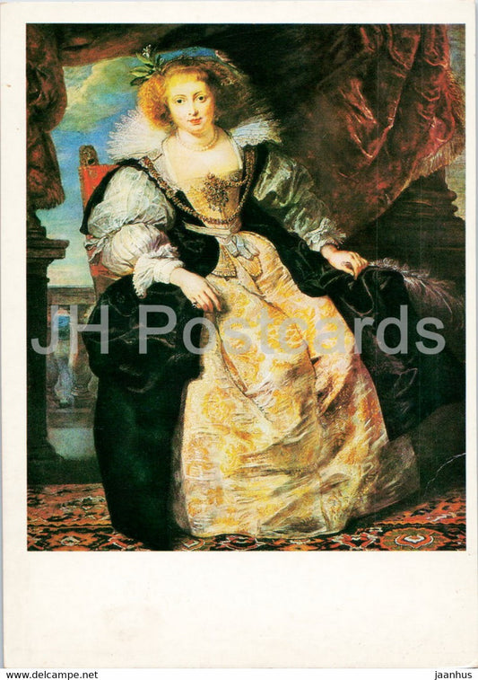 painting by Peter Paul Rubens - Elena Fourman in Wedding Dress - woman - Flemish art - 1990 - Russia USSR - unused - JH Postcards