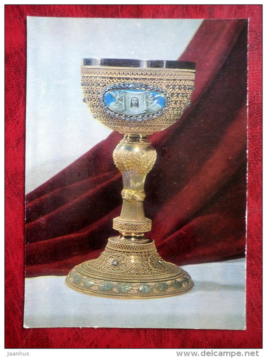 Moscow Kremlin Armoury Museum - Chalice, Master K. Muller, Moscow 1789 - gold - diamonds - enamel - unused - JH Postcards