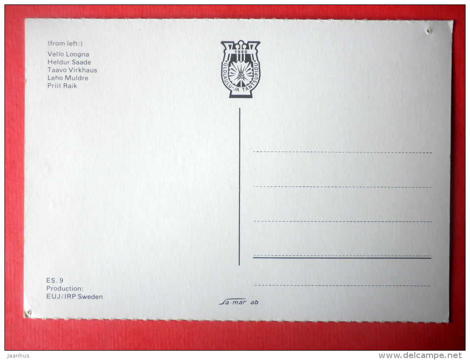 Vello Loogna - Heldur Saade - Taavo Virkhaus - conductor - XXI Estonian Song Festival 1990 - üldlaulupidu - unused - JH Postcards