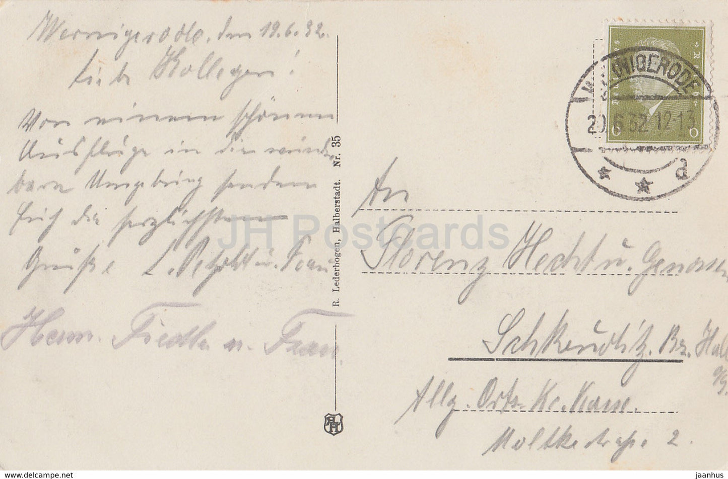 Wernigerode am Harz - Christianental - 35 - old postcard - 1935 - Germany - used