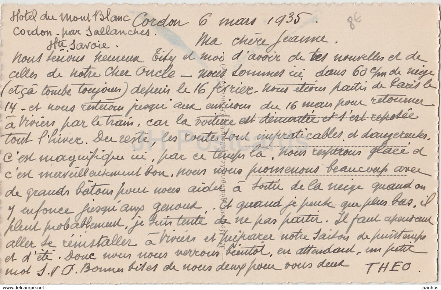 Sallanches - Chateau des Rubins - L'Hiver en Haute Savoie - Schloss - alte Postkarte - 1935 - Frankreich - gebraucht