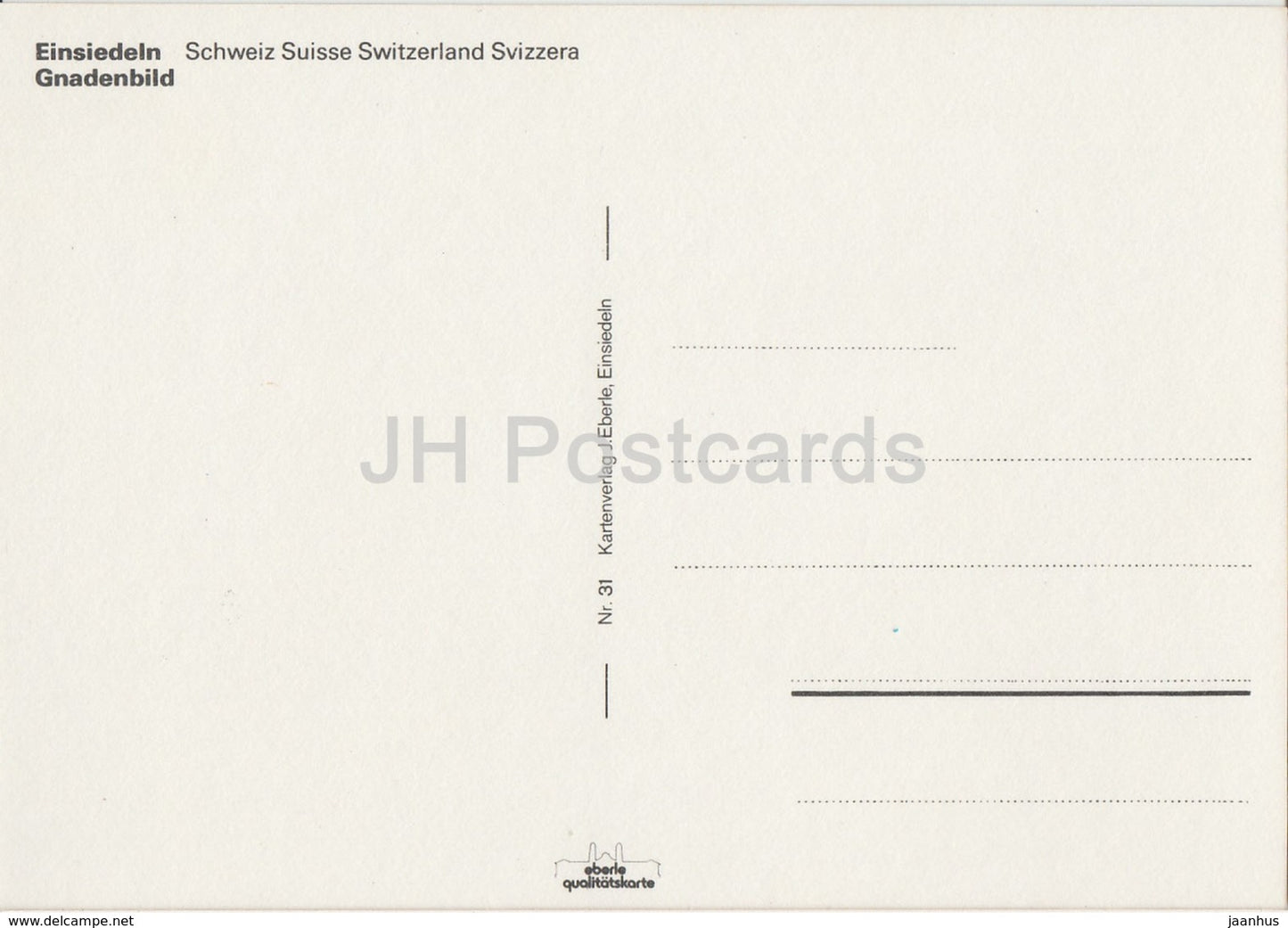 Einsiedeln - Gnadenbild - church - Switzerland - unused