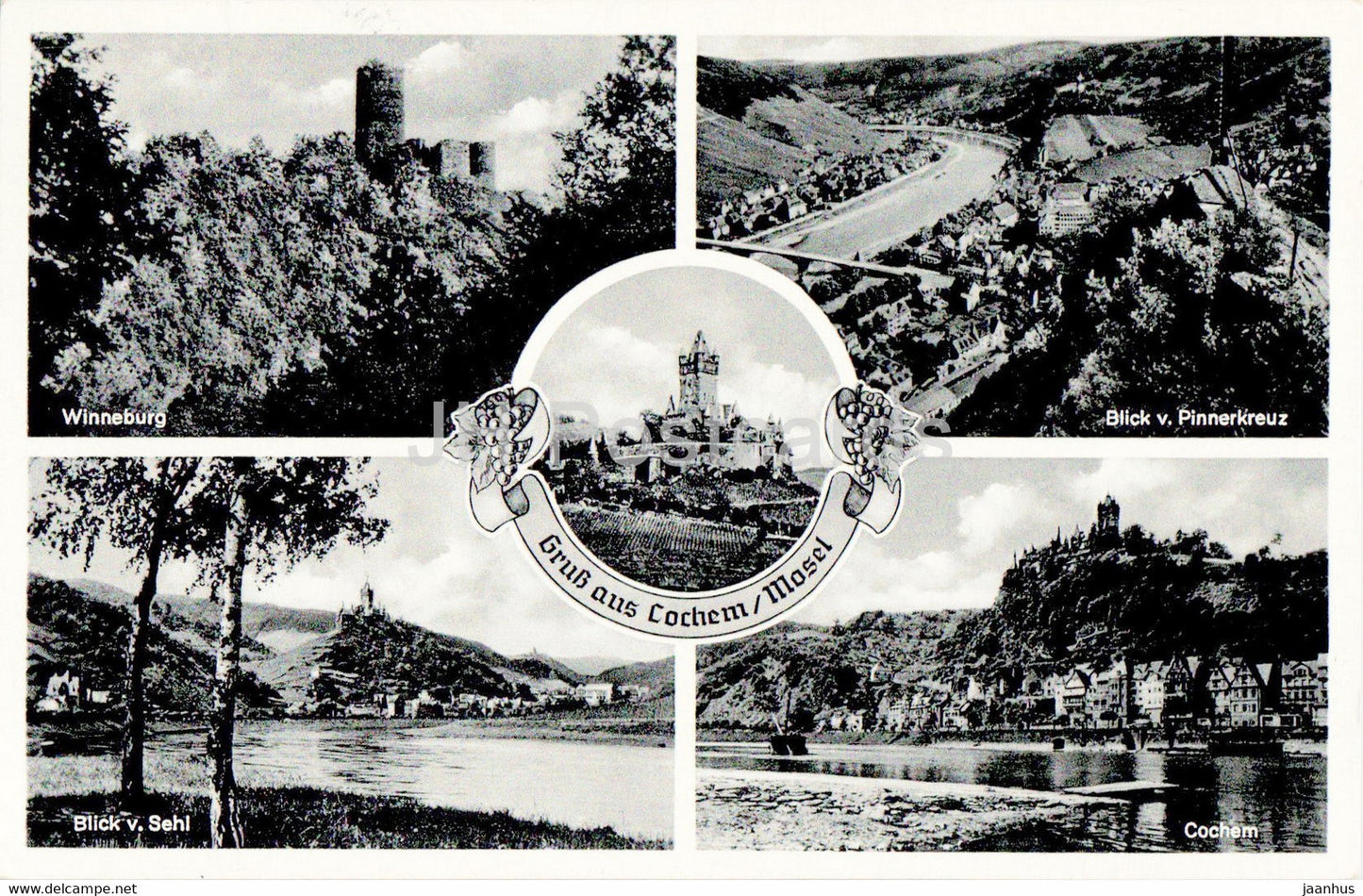 Gruss aus Cochem - Winneburg - old postcard - 1955 - Germany - used - JH Postcards