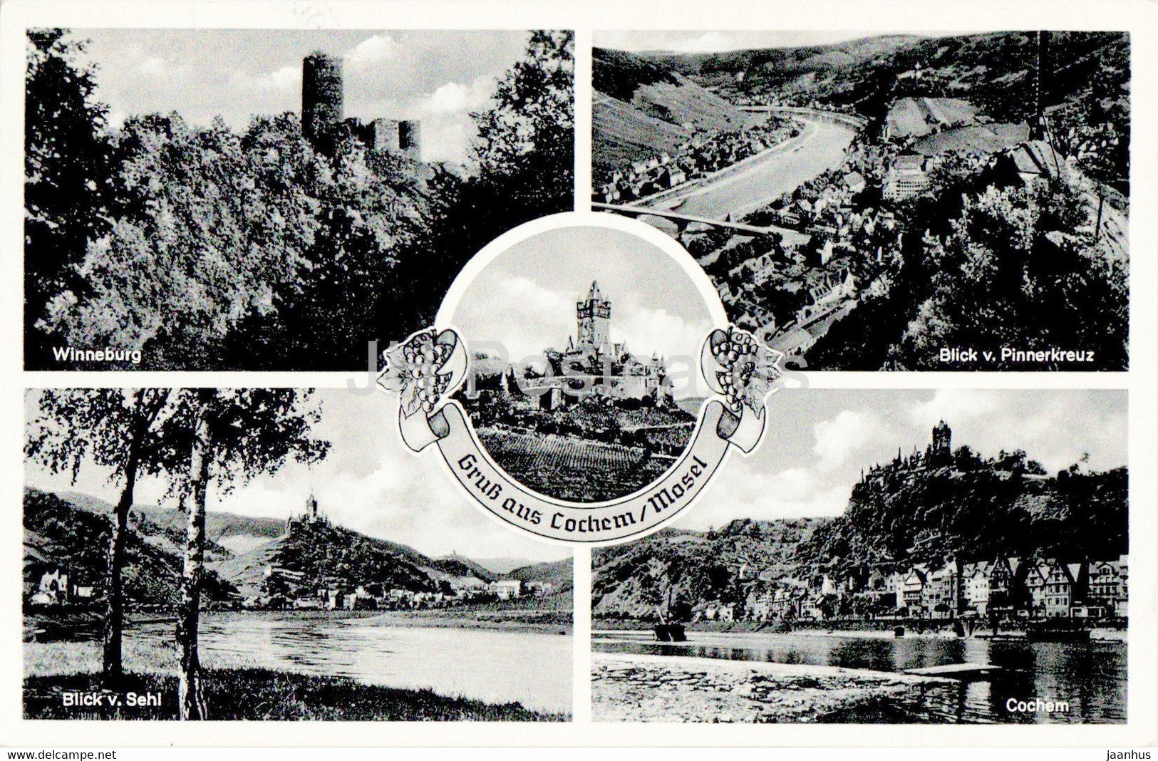 Gruss aus Cochem - Winneburg - old postcard - 1955 - Germany - used - JH Postcards