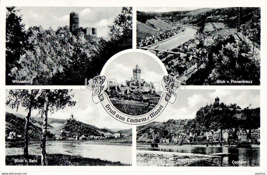 Gruss aus Cochem - Winneburg - old postcard - 1955 - Germany - used - JH Postcards