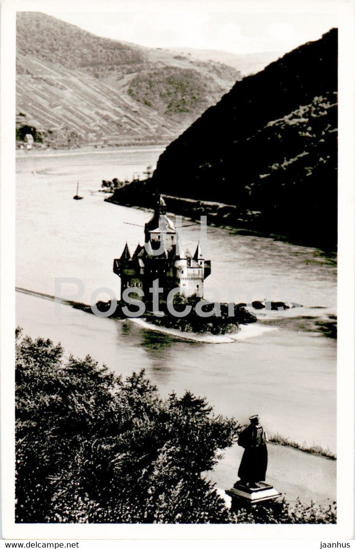 Kaub am Rhein - Blucherdenkmal und Pfalz - old postcard - Germany - unused - JH Postcards