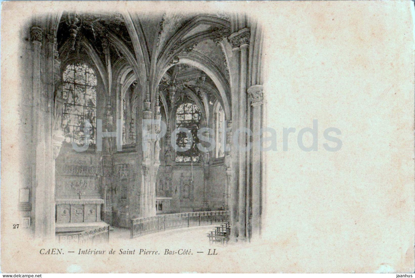 Caen - Interieur de Saint Pierre - Bas Cote - 27 - old postcard - France - unused - JH Postcards