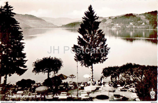 Titisee 860 m - Seeterrasse - See Hotel - old postcard - 1956 - Germany - used - JH Postcards