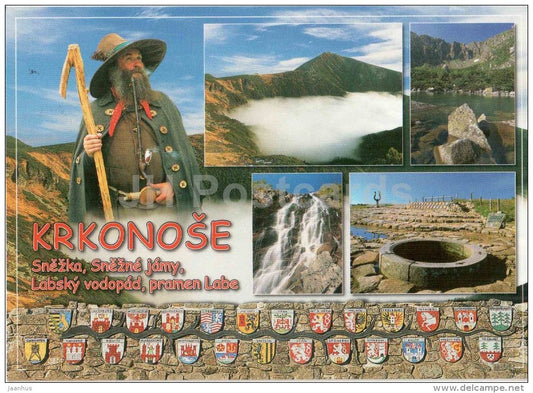 Krkonose - Snezka mountain - Labska waterfall - Labe spring - Czech - used 2006 - JH Postcards