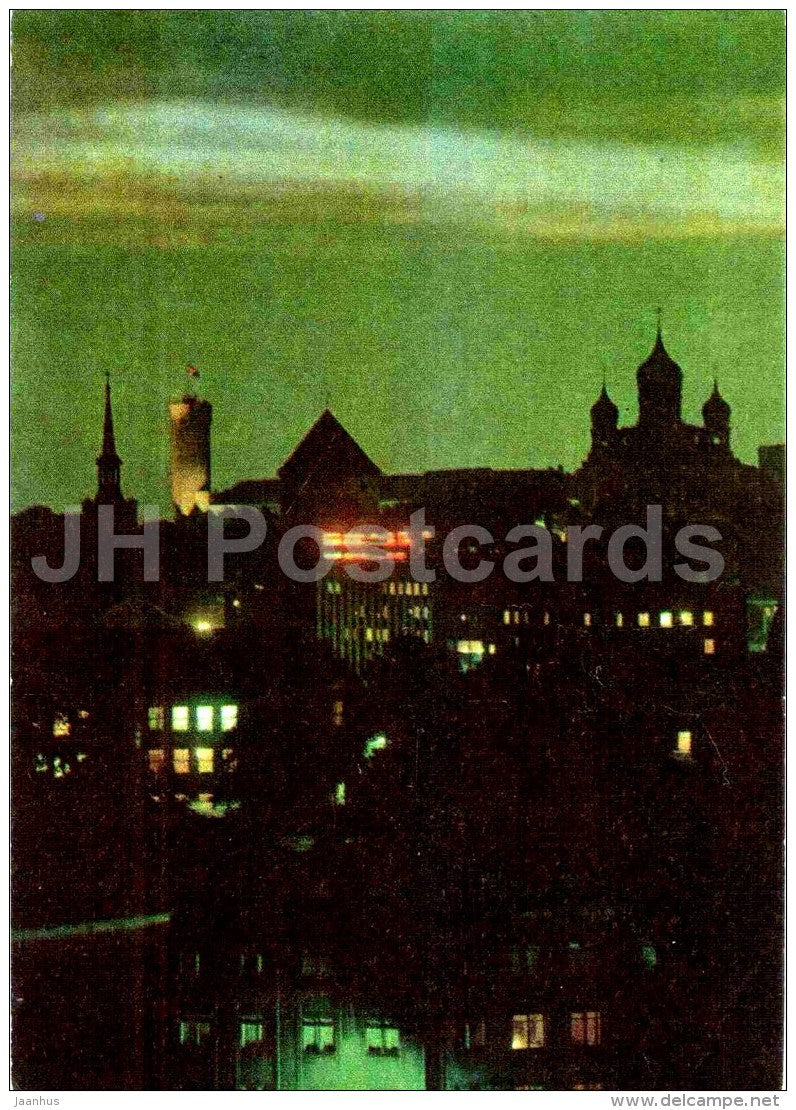 Tallinn view at night - Tallinn - 1972 - Estonia USSR - unused - JH Postcards